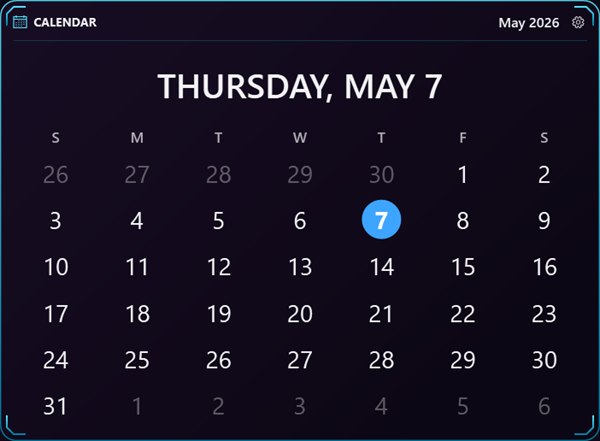 Calendar widget